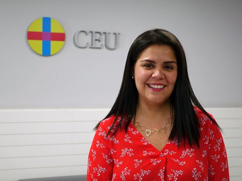 María Alejandra Maldonado durante su visita al CEU