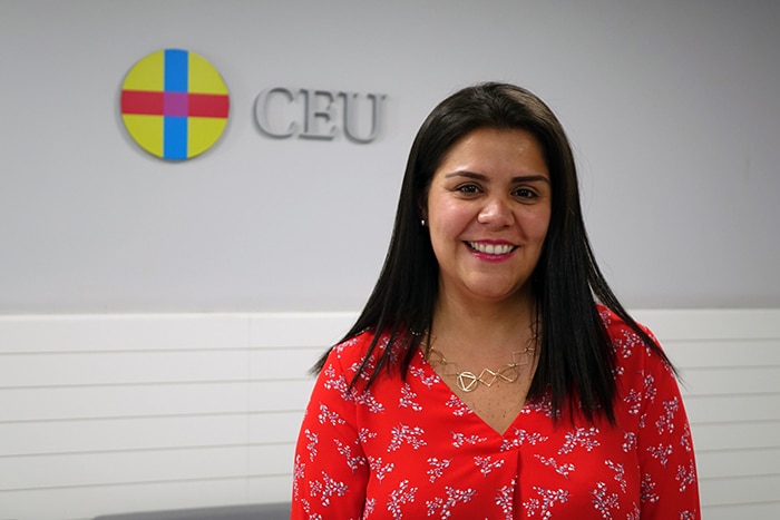 María Alejandra Maldonado durante su visita al CEU