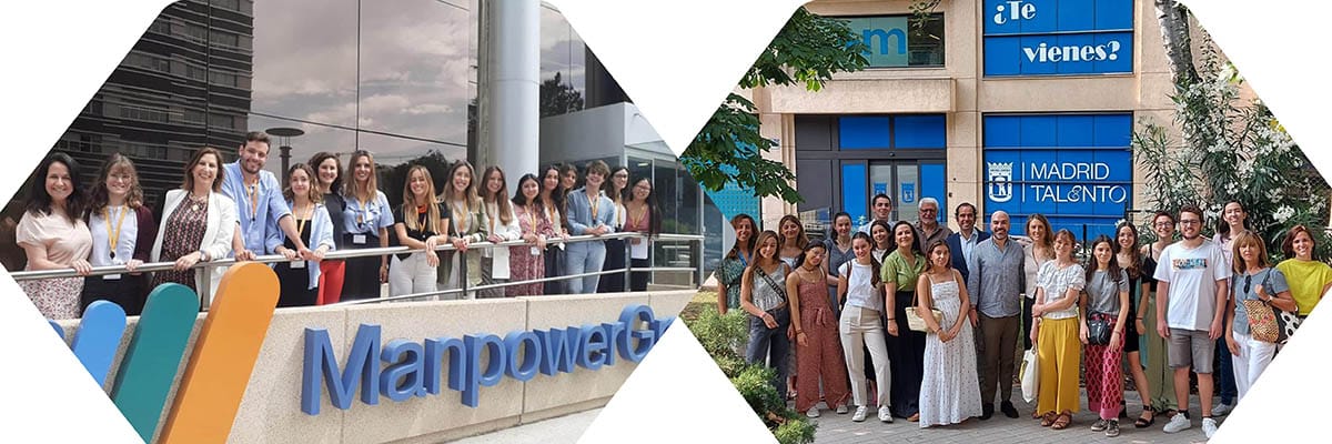 Cabecera post Programas en la Universidad que fomentan la empleabilidad. Montaje con dos fotos de grupo los alumnos de EmpowerYOU y del Plan de Alto Rendimient