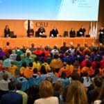 Imagen del interior del paraninfo durante el acto oficial de Apertura del Curso Académico 2023-2024 en la Universidad CEU Cardenal Herrera